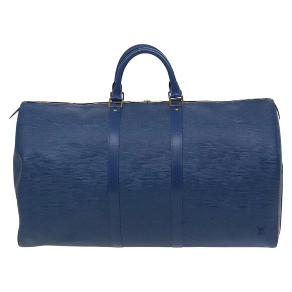 LOUIS VUITTON Epi Keepall 55 Boston Bag Toledo Blue - Picture 3 of 15